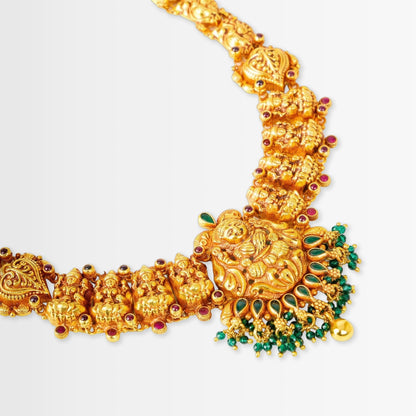Golden Lakshmi Temple Necklace