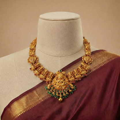 Golden Lakshmi Temple Necklace
