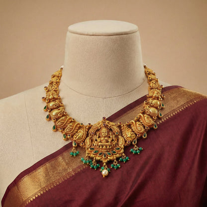 Golden Mayur Temple Necklace