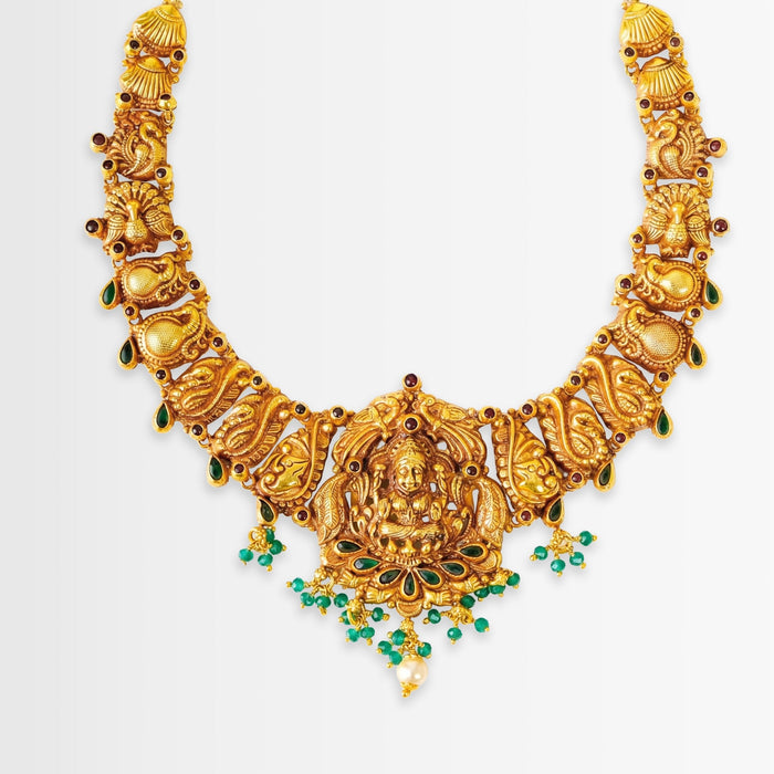 Golden Mayur Temple Necklace