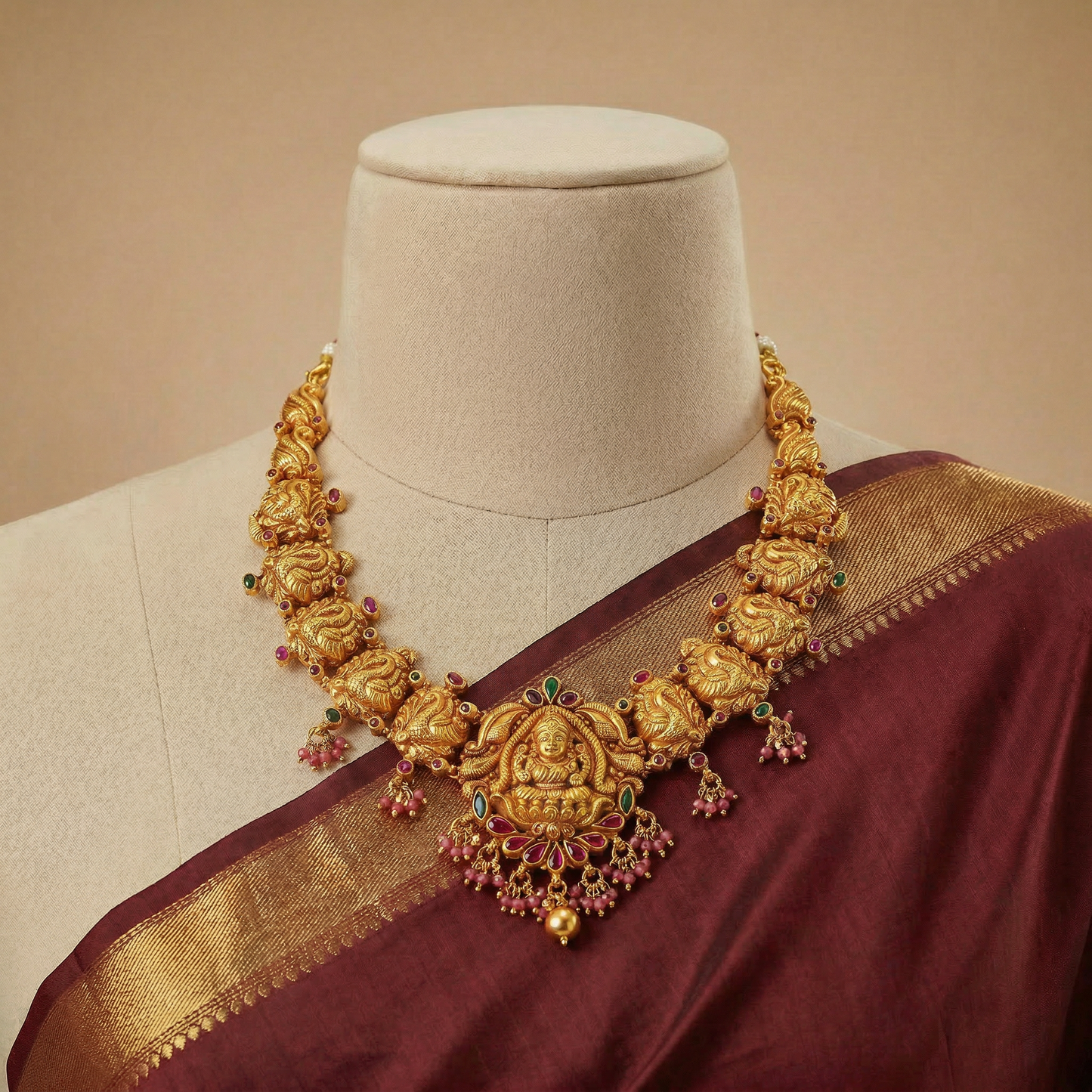 Golden Suhasini Mayur Necklace