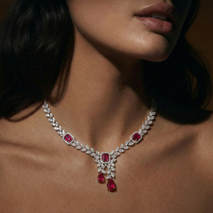 Ruby Drops Necklace