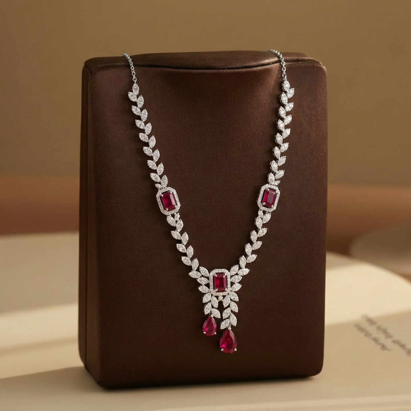 Ruby Drops Necklace