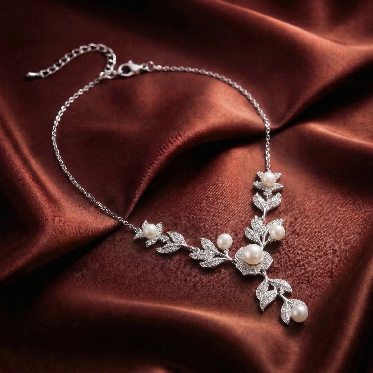 Pearl Leaf Necklace