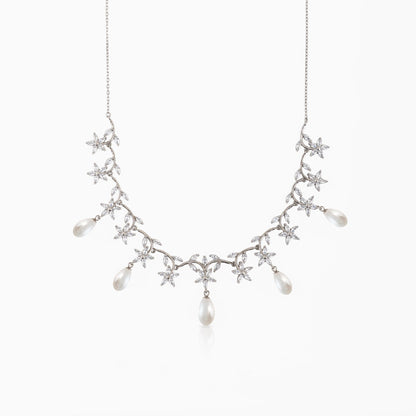Star Pearl Drop Necklace