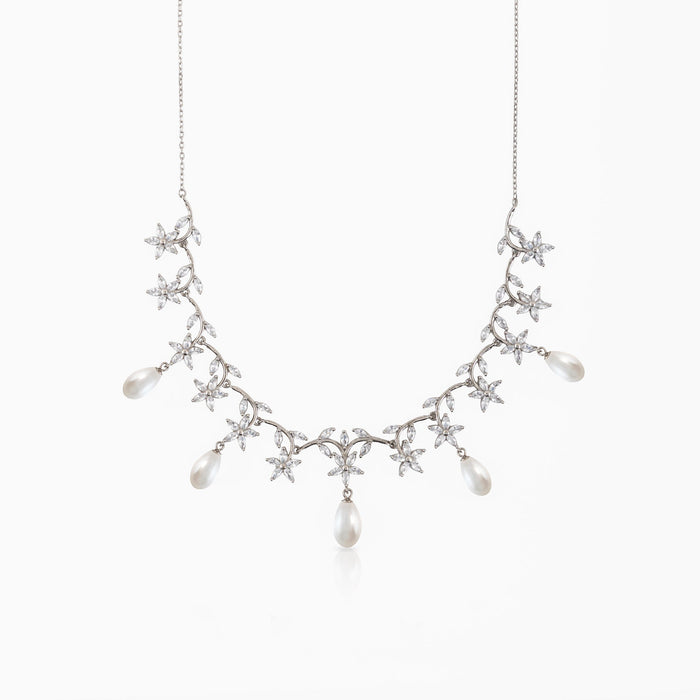 Star Pearl Drop Necklace