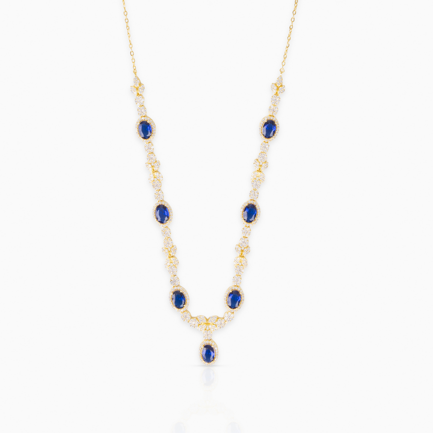 Sapphire Halo Necklace