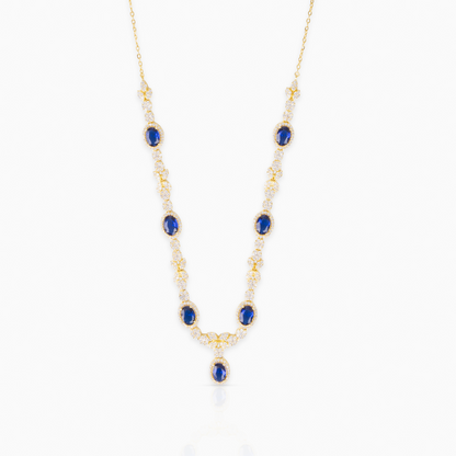 Sapphire Halo Necklace
