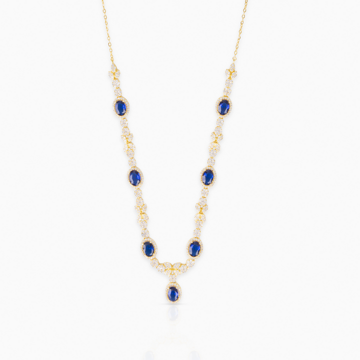 Sapphire Halo Necklace