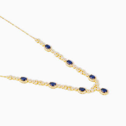 Sapphire Halo Necklace
