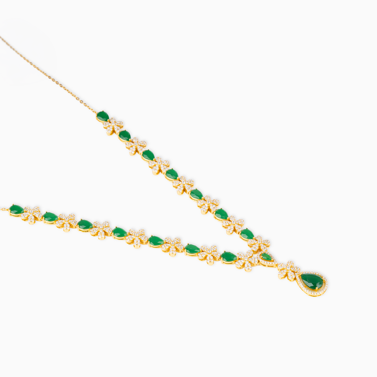 Emerald Flora Drop Necklace