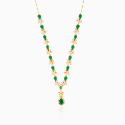Emerald Flora Drop Necklace