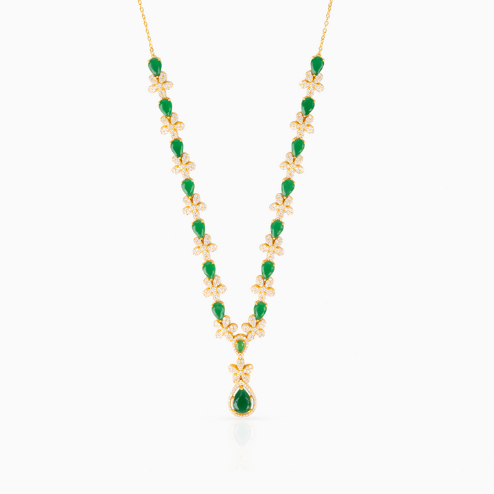 Emerald Flora Drop Necklace