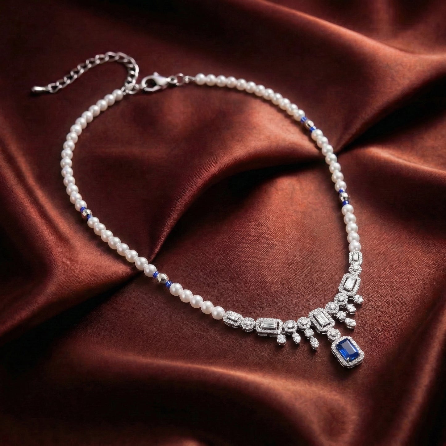 Sapphire Pearl Necklace