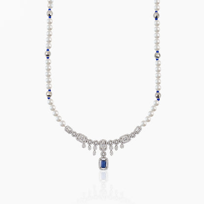 Sapphire Pearl Necklace