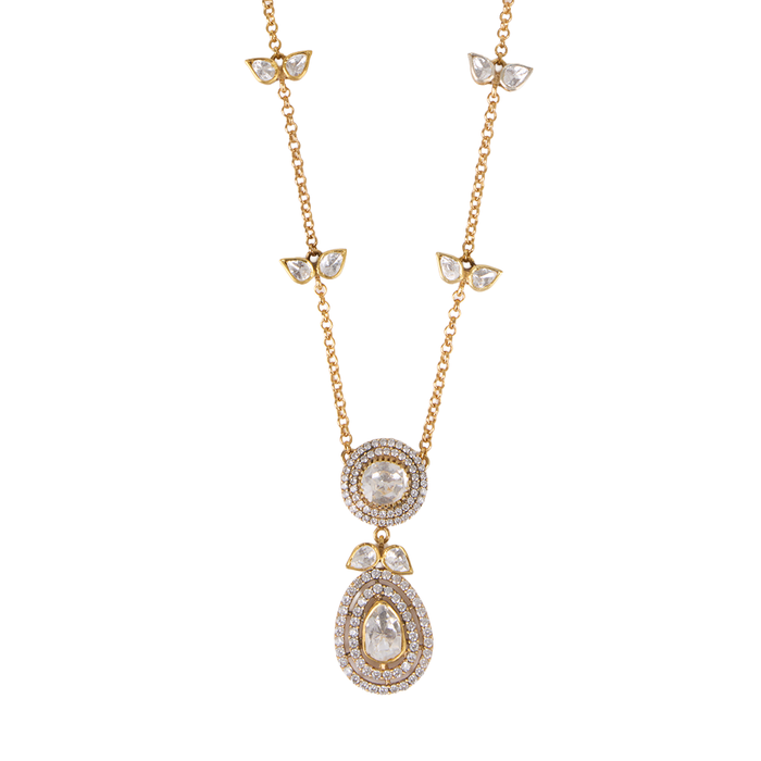 Pear Cut Polki Necklace