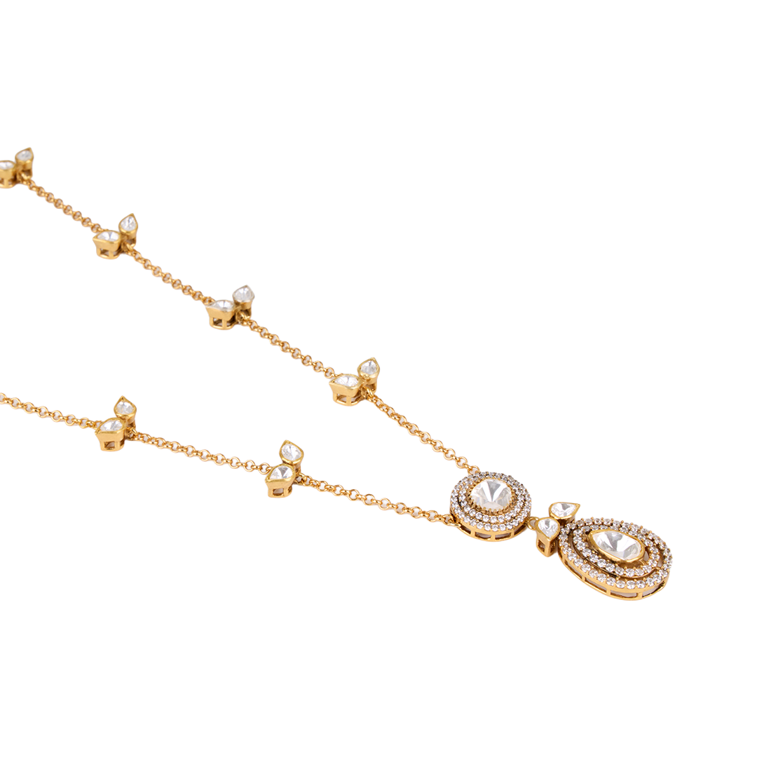 Pear Cut Polki Necklace