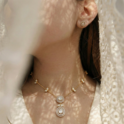 Pear Cut Polki Necklace
