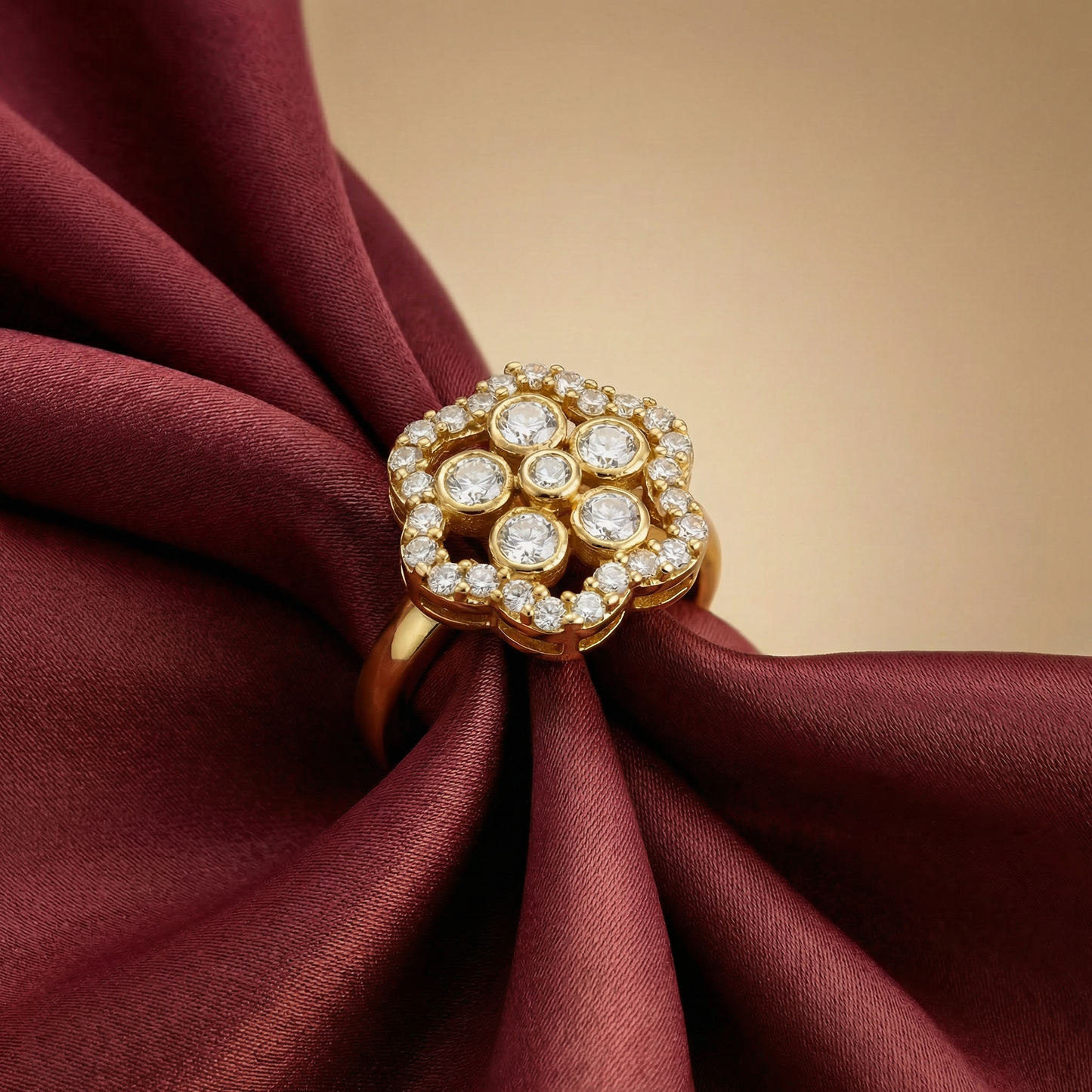 Polki Flower Ring