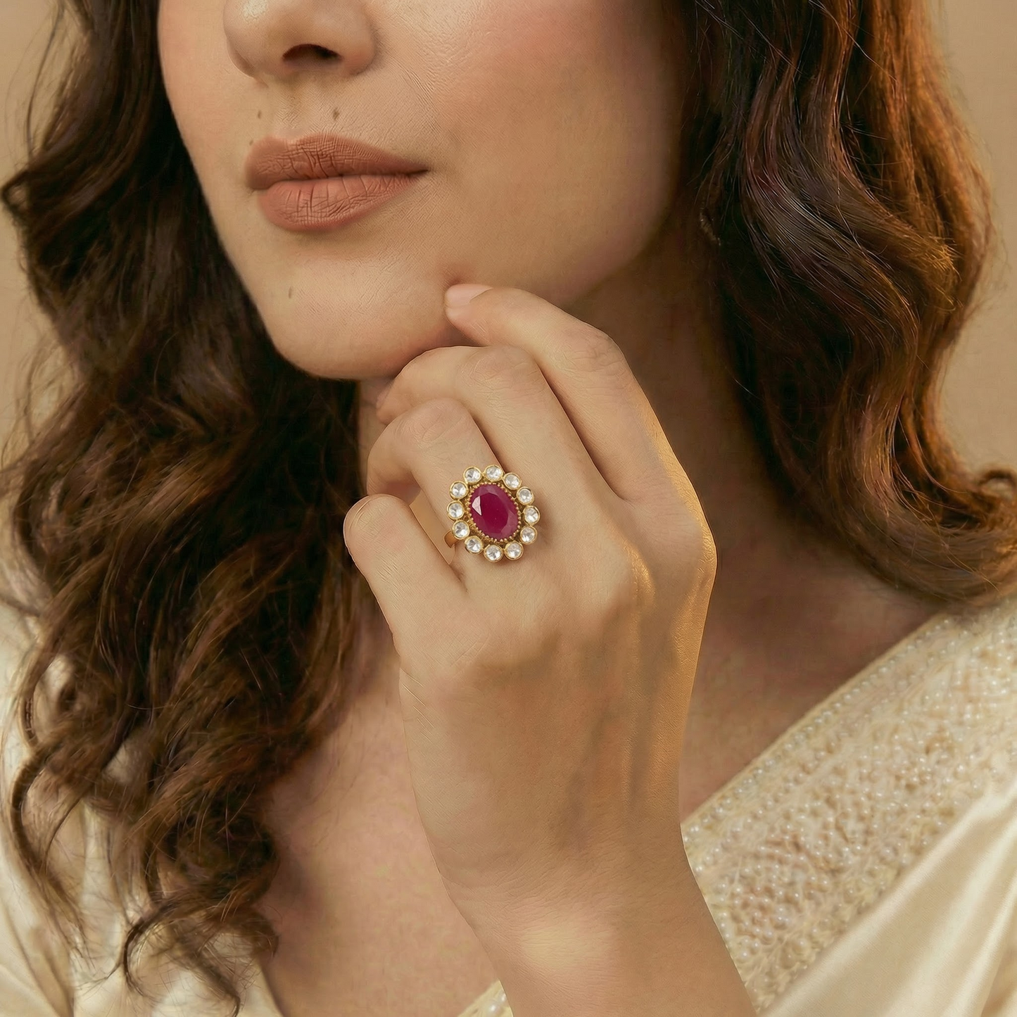 Ruby Halo Ring