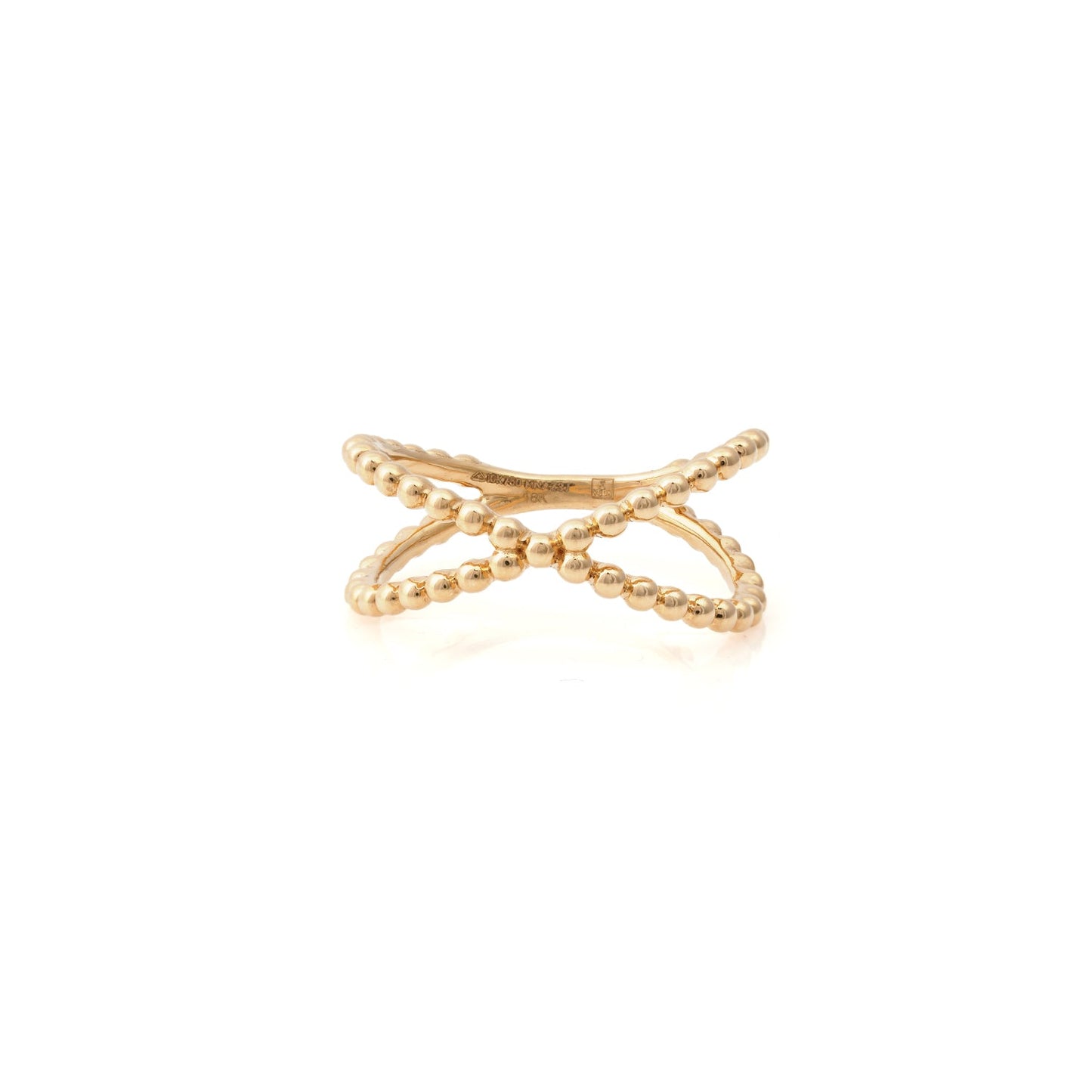 Ziva Beaded Cross Gold Ring