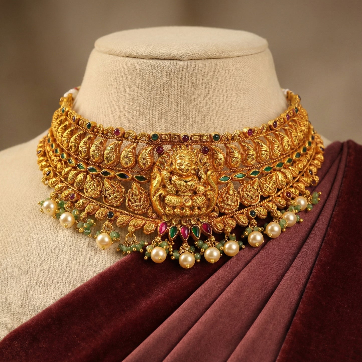 Golden Lakshmi Antique Choker