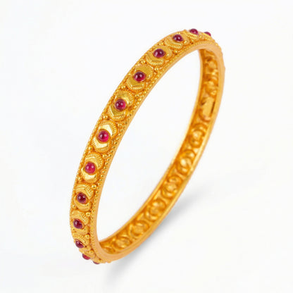 Golden Ruby Crescent Bangles