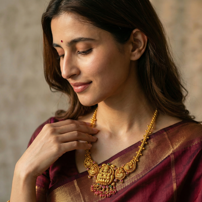 Golden Peacock Necklace