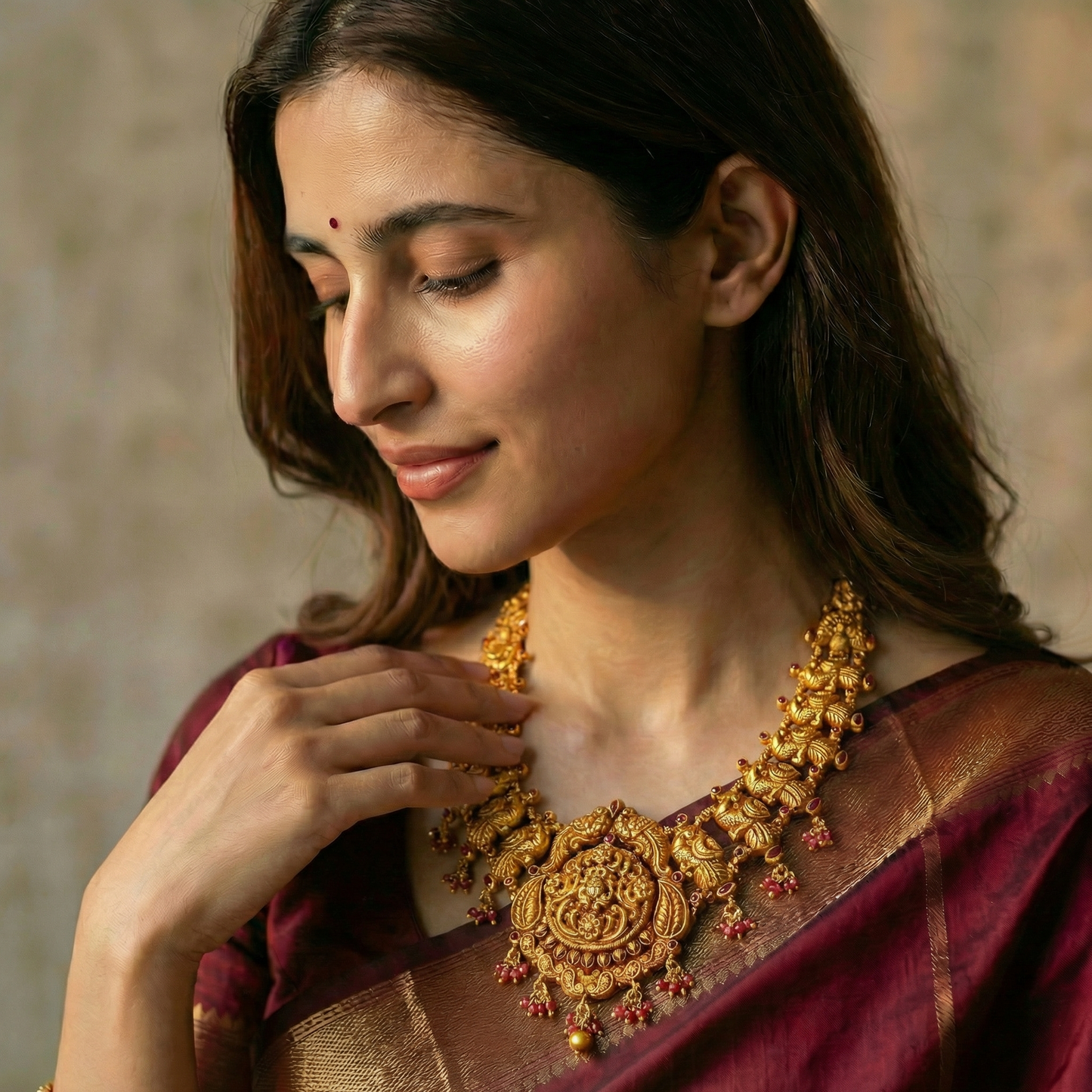 Golden Vedic Mayura Haar