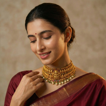 Golden Lakshmi Antique Choker