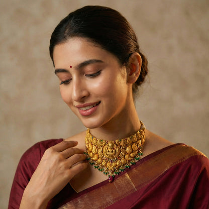 Golden Divine Lakshmi Choker