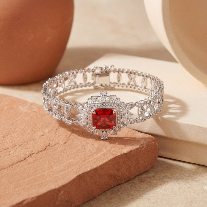 Crimson Lattice Bracelet