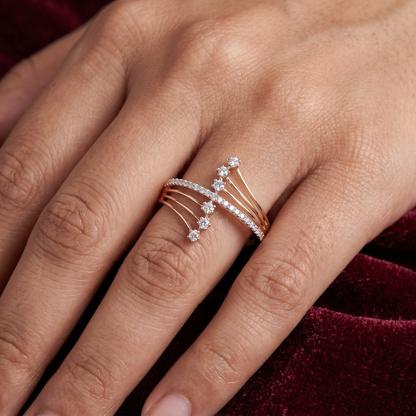Gold and Diamond Elegant Studded Ring