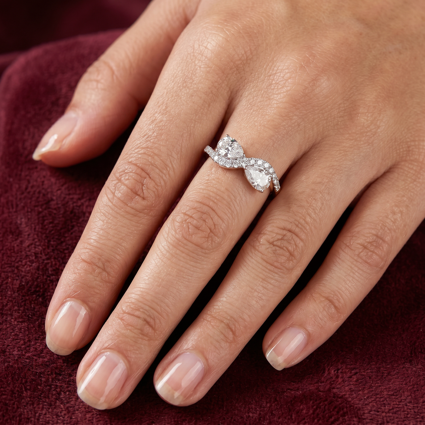 Gold Diamond Radiant Halo Ladies Ring
