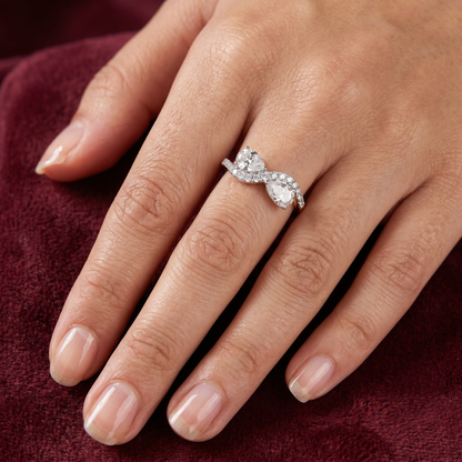 Gold Diamond Radiant Halo Ladies Ring