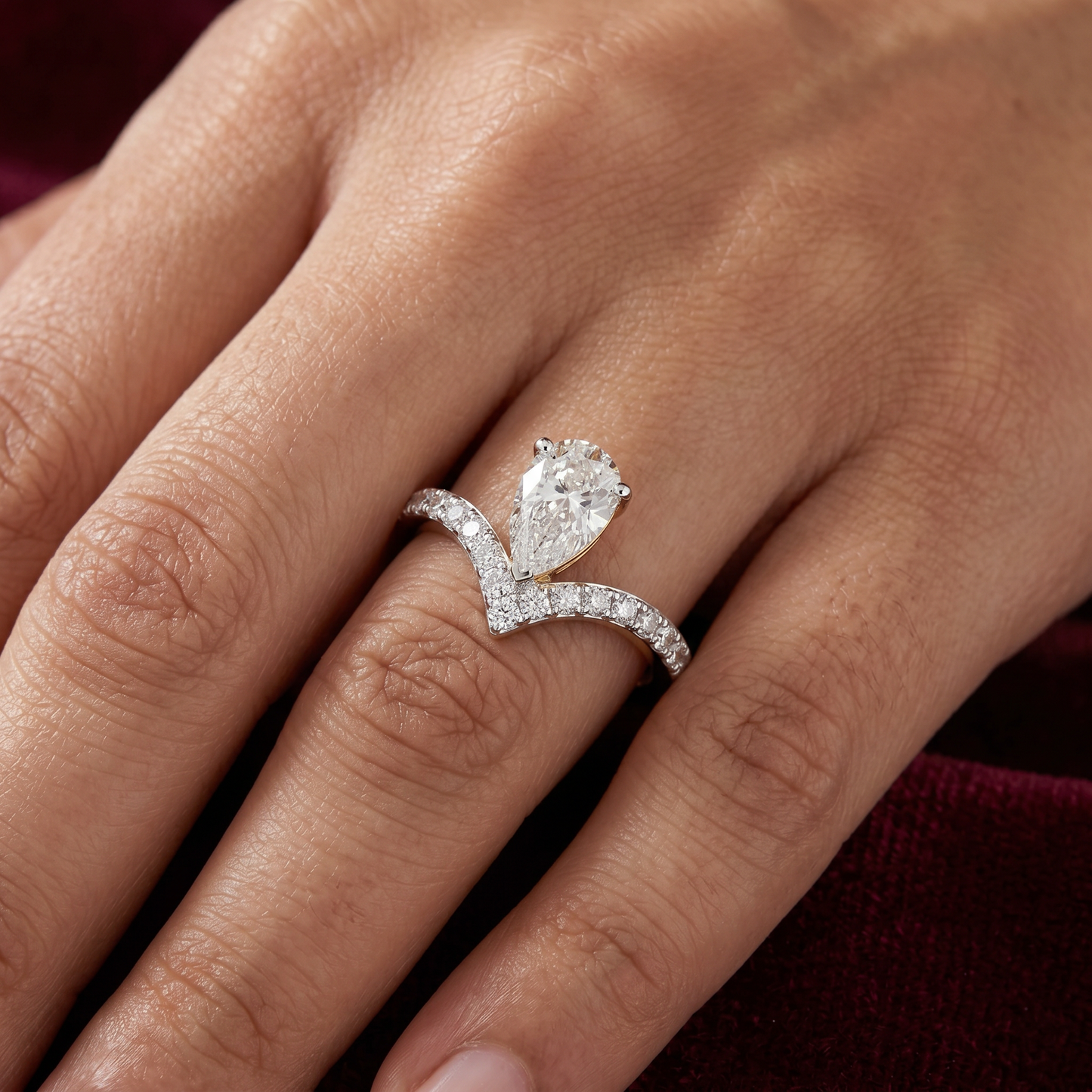 Gold Diamond Tiara Ladies Ring