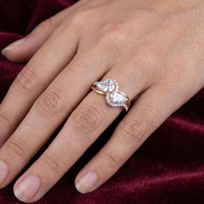 Gold Diamond leaf Ladies Ring