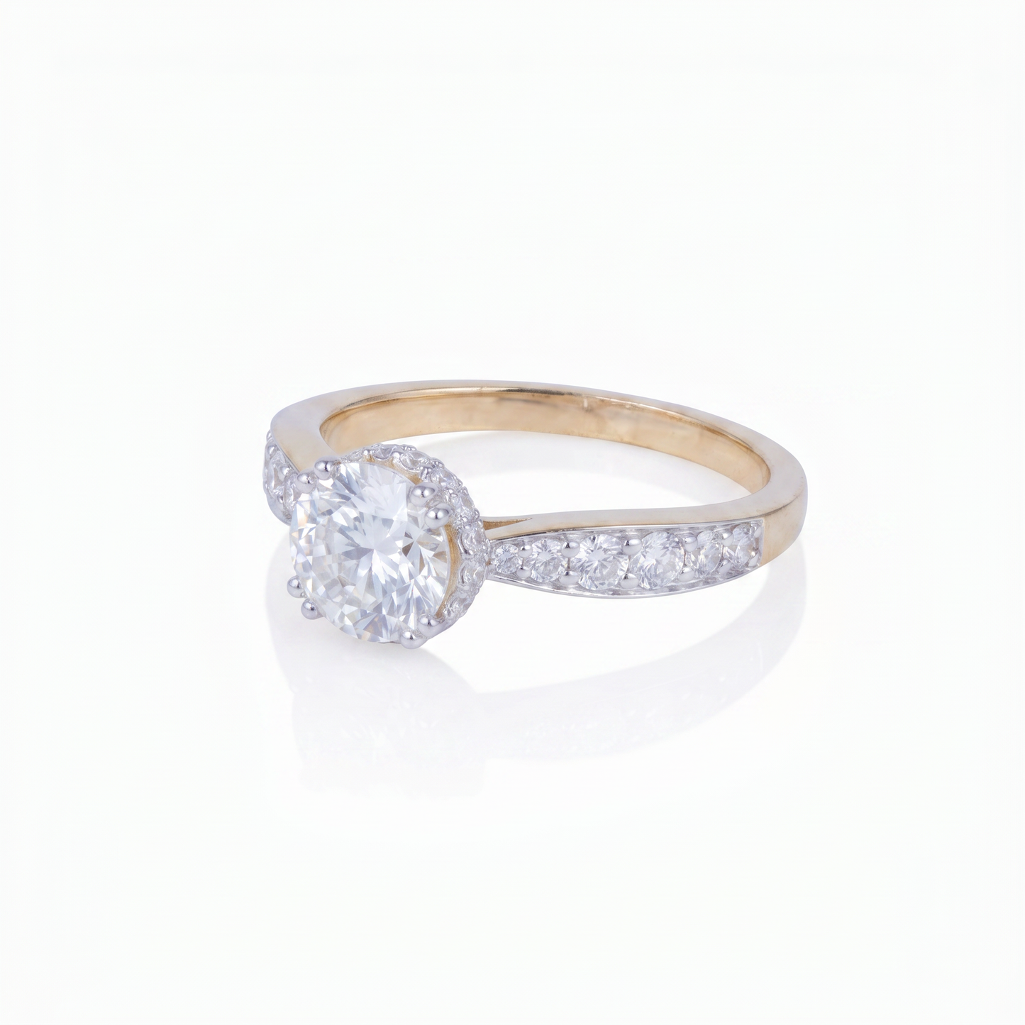 single stone gold diamond ring