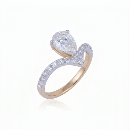 Gold Diamond Tiara Ladies Ring