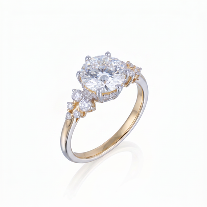 Gold Diamond Tapered Cluster Ladies Ring