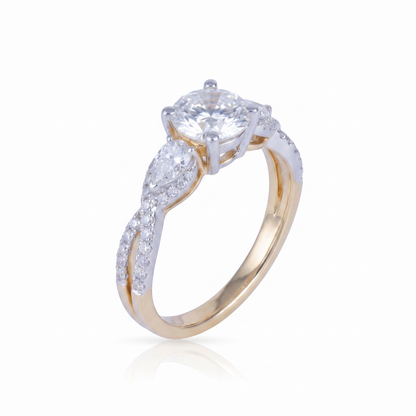 Gold Diamond Foliate Ladies Ring