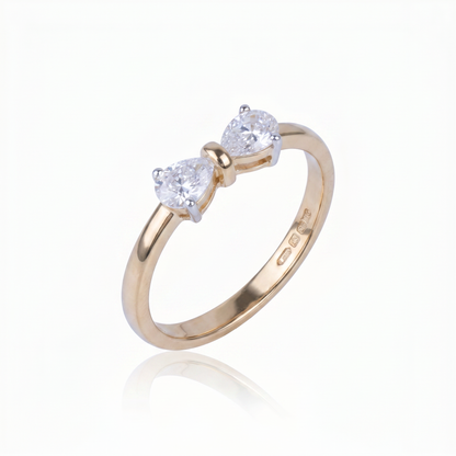 Gold Diamond Bow ring