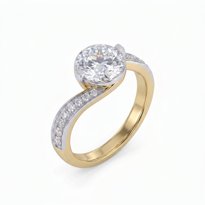 Gold Diamond knot Ladies Ring