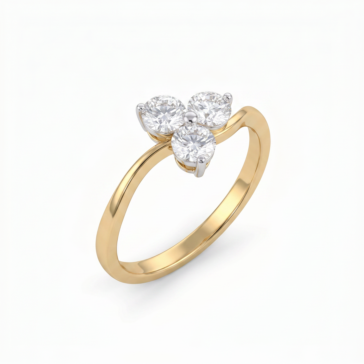 triangle shaped gold diamond ring