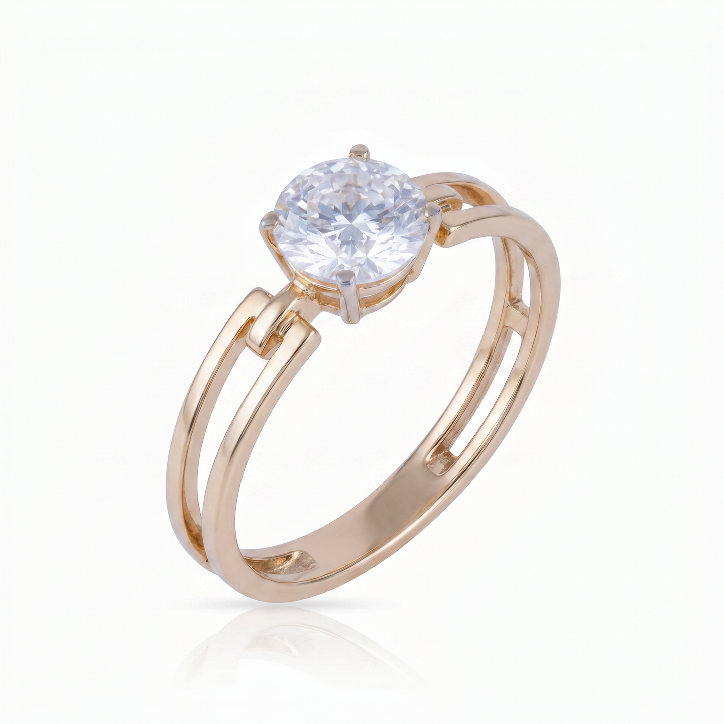 single stone gold diamond ring