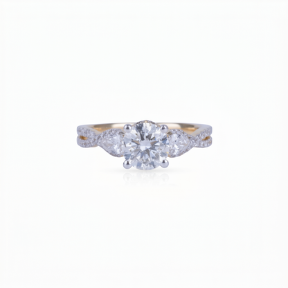 Gold Diamond Foliate Ladies Ring