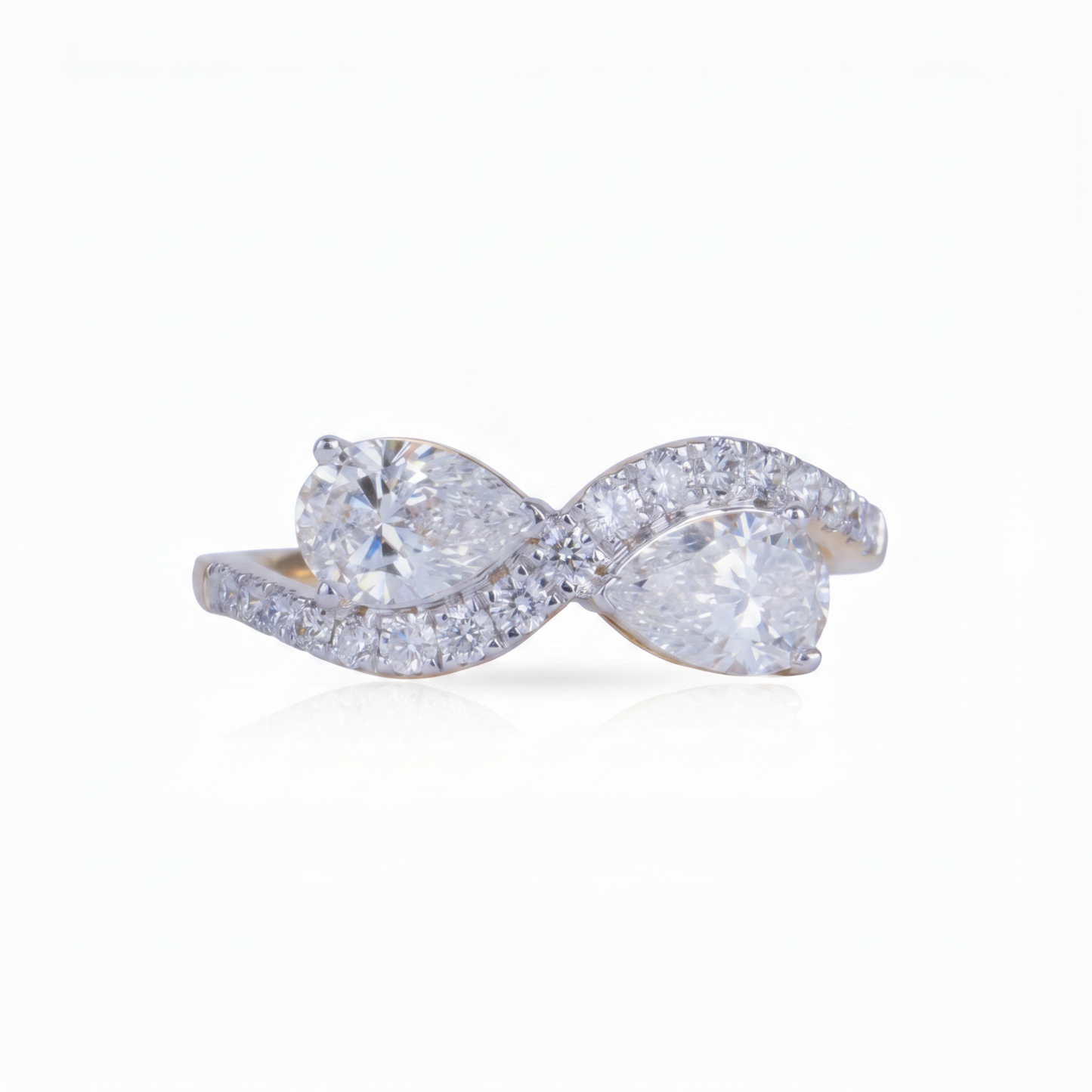 Gold Diamond Radiant Halo Ladies Ring