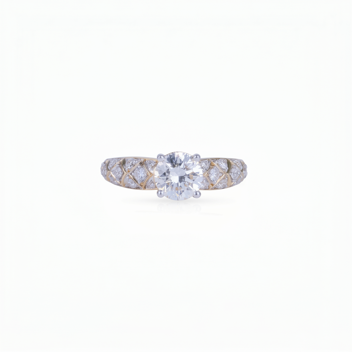 Gold Diamond Lattice Ladies Ring