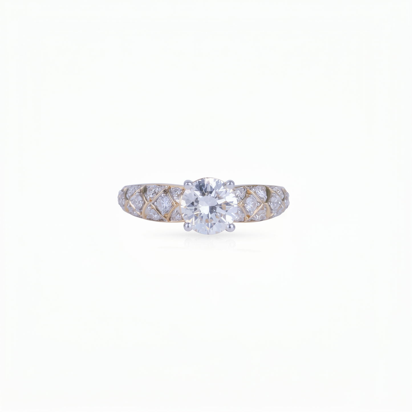 Gold Diamond Lattice Ladies Ring
