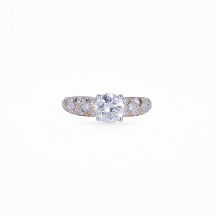Gold Diamond Lattice Ladies Ring